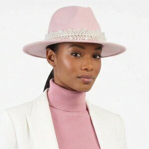 Pink Women's Vintage  Fedora Hat